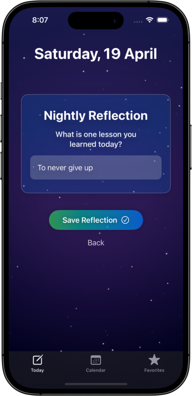 Beautiful prompts help you capture meaningful moments from your day